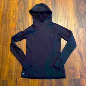 Athleta Black hooded fleece top XXS
